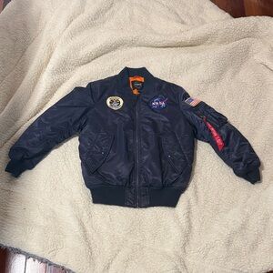 Kids Black Bomber Jacket
